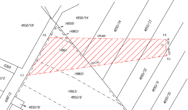 vzor Geometrického plánu pro vymezení rozsahu skupiny věcných břemen