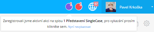 Aplikace SingleCase vám sama nabídne, abyste vykázali