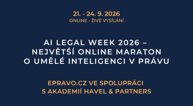 AI LEGAL WEEK 2026 - Největší online maraton o umělé inteligenci v právu (online - živé vysílání) - 21.-24.9.2026