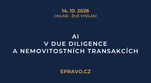 AI v due diligence a nemovitostních transakcích (online - živé vysílání) - 14.10.2026