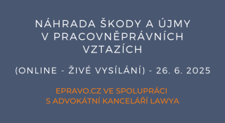 Náhrada škody a újmy v pracovněprávních vztazích (online - živé vysílání) - 26.6.2025