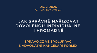 Jak správně nařizovat dovolenou individuálně i hromadně (online - živé vysílání) - 24.2.2026