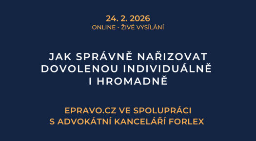 Jak správně nařizovat dovolenou individuálně i hromadně (online - živé vysílání) - 24.2.2026