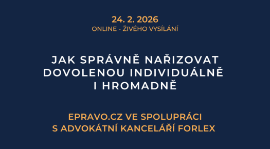 Jak správně nařizovat dovolenou individuálně i hromadně (online - živé vysílání) - 24.2.2026