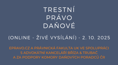 Trestní právo daňové (online - živé vysílání) - 2.10.2025