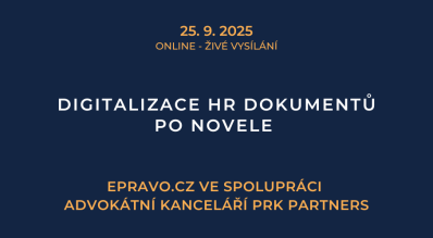 Digitalizace HR dokumentů po novele (online - živé vysílání) - 25.9.2025