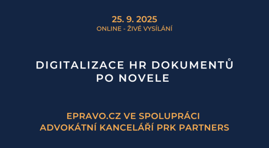 Digitalizace HR dokumentů po novele (online - živé vysílání) - 25.9.2025