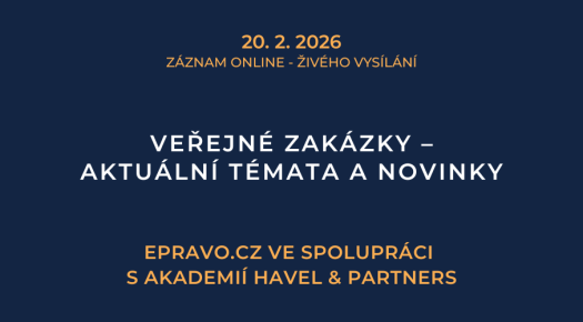 ZÁZNAM: Veřejné zakázky – aktuální témata a novinky - 20.2.2026