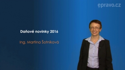 Daňové novinky 2016