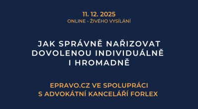 Jak správně nařizovat dovolenou individuálně i hromadně (online - živé vysílání) - 11.12.2025