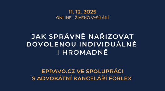 Jak správně nařizovat dovolenou individuálně i hromadně (online - živé vysílání) - 11.12.2025