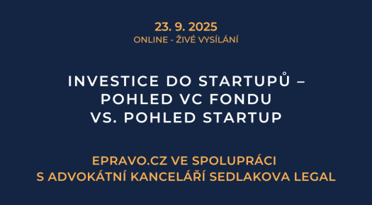 Investice do startupů – pohled VC fondu vs. pohled startup (online - živé vysílání) - 23.9.2025