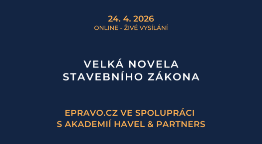 Velká novela stavebního zákona (online - živé vysílání) - 24.4.2026