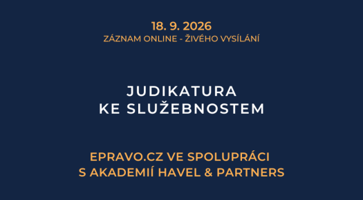ZÁZNAM: Judikatura ke služebnostem - 18.9.2026 