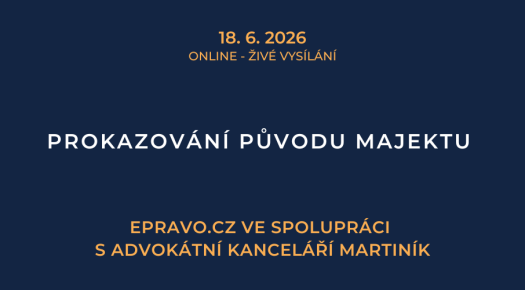 Prokazování původu majetku (online - živé vysílání) - 18.6.2026