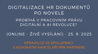 Digitalizace HR dokumentů po novele (online - živé vysílání) - 25.9.2025