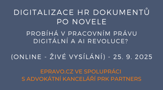 Digitalizace HR dokumentů po novele (online - živé vysílání) - 25.9.2025