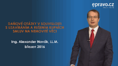 Daňové otázky v souvislosti s uzavíráním a rušením kupních smluv na nemovité věci