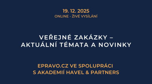 Veřejné zakázky – aktuální témata a novinky (online - živé vysílání) - 19.12.2025